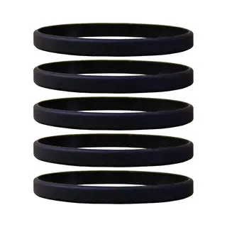 Dinilu - 60 X Smalle Siliconen Armbanden Zwart - Voor Volwassenen