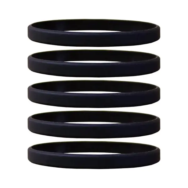Dinilu - 60 X Smalle Siliconen Armbanden Zwart - Voor Volwassenen thumbnail