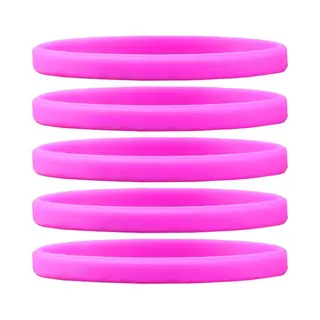 Dinilu - 60 X Smalle Siliconen Armbanden Roze - Voor Volwassenen