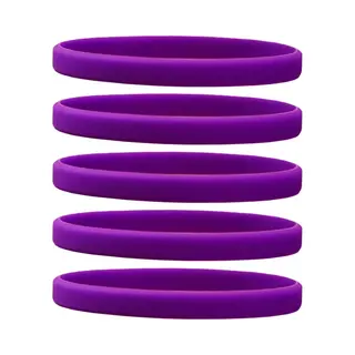 Dinilu - 60 X Smalle Siliconen Armbandjes Paars - Voor Kinderen