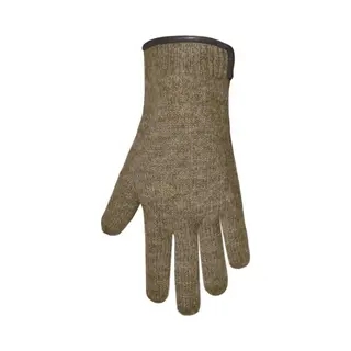 Clausy todowebshop Handschoenen Dames Van 100% Wol En Met Echt Leren Randje Camel (M)