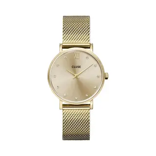 Cluse, Horloge, Minuit Mesh Goud, Goud, (Analoog Horloge, 33 mm)