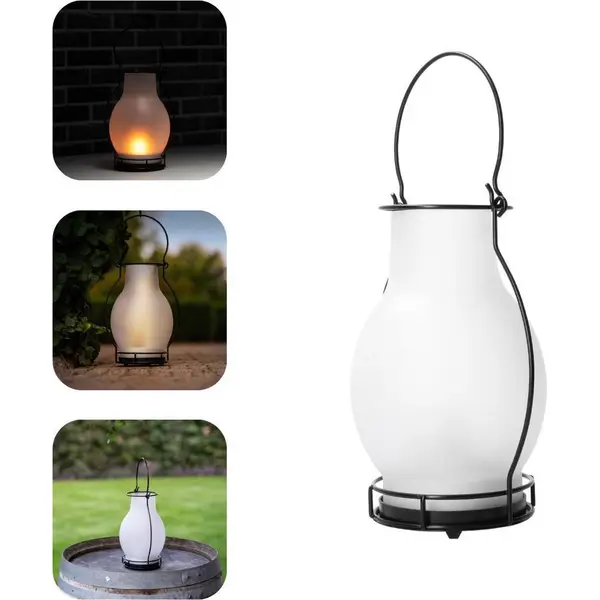 Proventa Solar Led Olielamp Stormlantaarn - Stormlamp Model Vlammen Windlicht 28 Cm thumbnail