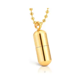 Lgt Jwls Lgt Jewels Heren Ketting Edelstaal Pill Case Goudkleurig