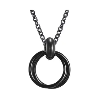 Lgt Jwls Lgt Jewels Dubbele Cirkel Kettinghanger Rvs Zwart