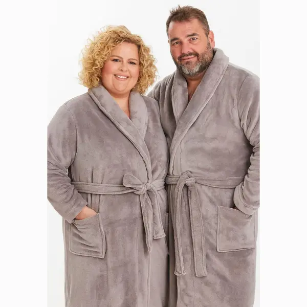 Relax Company Plus Size Badjas Unisex - Lichtgrijs-3Xl/4XL thumbnail