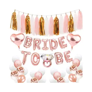 Happy Goods Bride To Be Versiering - Vrijgezellenfeest Vrouw - Ballonnen&Accessoires - Rose Goud (32 Stuks)