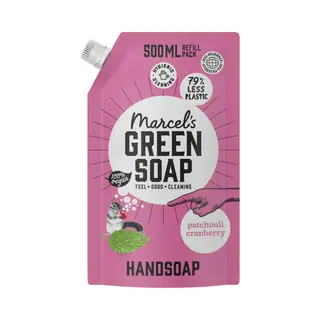 6x Marcel's Green Soap Handzeep Patchouli&Cranberry Navul Stazak 500 Ml