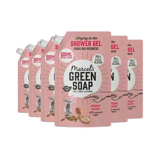 Marcel's Green Soap Douchegel Navulling - Argan & Oudh - 6 X 500ml