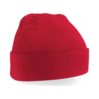Wintermuts Classic Red| Klassieke Gebreide Muts In 30 Verschillende Kleuren| Tweelaags Gebreid