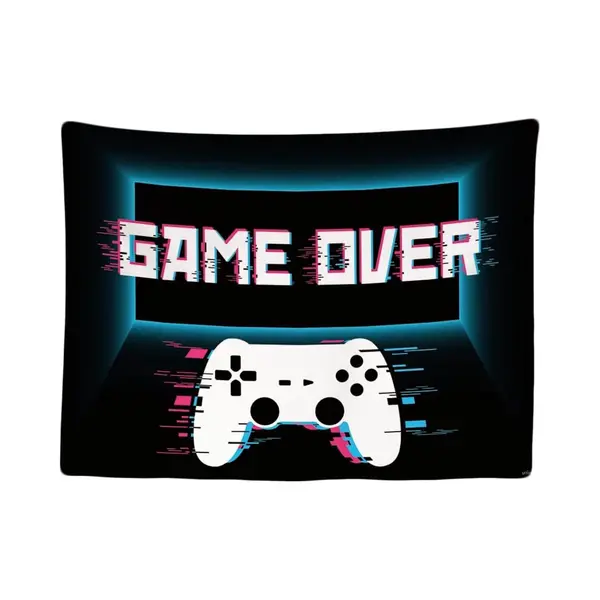 Ulticool - Wandteppich Dekoration Wohnung - Game Over Controller Monitor - 200 X 150 Cm Groß - Wandtuch Wandbehänge - Accessoires Für Schlafzimmer thumbnail