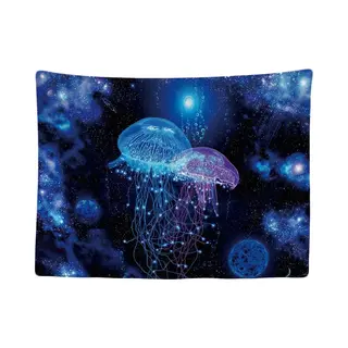 Ulticool - Psychedelic Quallen Jellyfish Natur Tiere - Wandteppich - 200x150 Cm - Großer Wandteppich - Poster - Leinwandbild - Zubehör Für