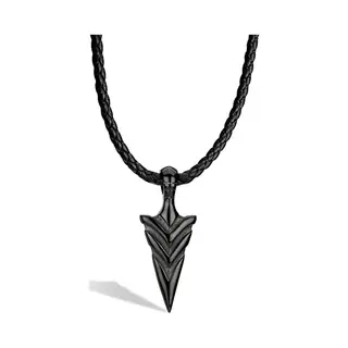 Serasar Mens Leather Necklace Chain With Pendant - 60cm Black Cord Necklet Jewelry Box Genuine Gift
