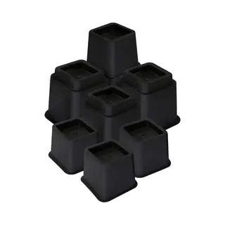 Flokoo Meubelverhoger Set - Verstelbare Poten - 8 Stuks - Zwart - 3 Verschillende Hoogtes, 10 Cm, 15 Cm Of 22, 5 Cm