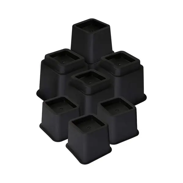 Flokoo Meubelverhoger Set - Verstelbare Poten - 8 Stuks - Zwart - 3 Verschillende Hoogtes, 10 Cm, 15 Cm Of 22, 5 Cm thumbnail