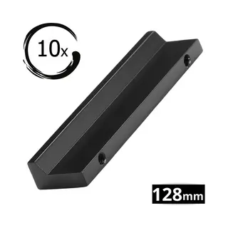 By Mjm 10X Handgreep Zwart 128 Mm - Meubelgreep Zwart Aluminium - Handgreep - Keukengreep Zwart - Greep Zwart - Deurgreep - Handgreep Keukenkastjes -