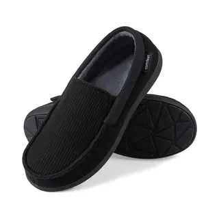 Pantoffels Heren - Sloffen - Mocassins - Zwart - Anti-slip - Maat 46/47 - Comfeet
