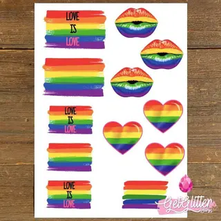 GetGlitterBaby® - Tijdelijke Tattoos / Tijdelijke Henna Festival Plak Tattoes / Nep Tatoeage Voor Volwassenen / Fake Temporary Tattoo Sticker - Pride
