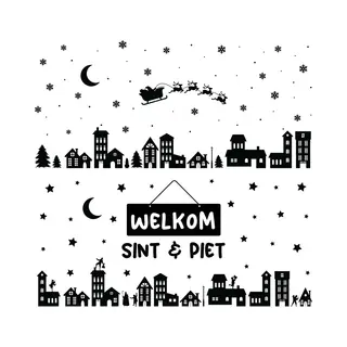 Giftmas Raamstickers Kerst & Sinterklaas – Kerst Raamdecoratie – Kerst Stickers – Raamstickers Kinderen – Kerstversiering Voor Binnen –