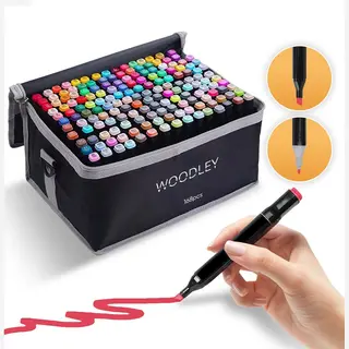 Woodley Dubbelzijdige Stiften - 168 Kleuren - Voor Volwassen En Kinderen - Markeerstiften - Dubbelzijdige Stiften - Twinmarkers Voor Happy Stones -