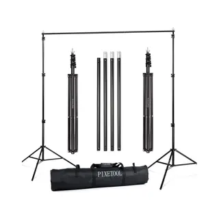 Pixetool Fotografie Achtergrondsysteem 300 X 260 Cm - Verstelbaar - Achtergrondstatief - Tripod