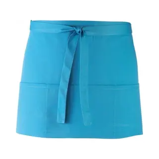 Kort Schort Met 3 Open Zakken Pr155 |turquoise| Restaurant Schort | Bedieningsschort | 12 Verschillende Kleuren| Horeca Kleding