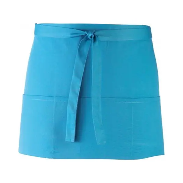 Kort Schort Met 3 Open Zakken Pr155 |turquoise| Restaurant Schort | Bedieningsschort | 12 Verschillende Kleuren| Horeca Kleding thumbnail