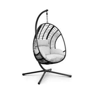 Swoods Xxl Egg Hangstoel – Hangstoel Met Standaard – Egg Chair – Tot 150kg – Lichtgrijs