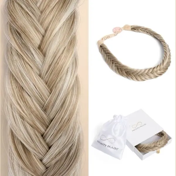 Infinity Braids - Jolie Fishtail Braid - Haarband - Haarband Dames - Haarbanden - Haarband Meisje - Jolie Satin Caramel thumbnail