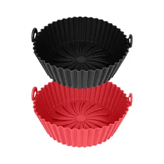 Vaive Siliconen Bakjes - Geschikt Voor Airfryer - Herbruikbaar En Vaatwasserbestendig -Ø 20 Cm (2 Stuks)