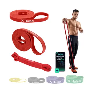 Hulser Resistance Band 7 Tot 15 Kg - 104 / 208 Cm - Met Digitale Startgids - Weerstandsband Voor Pull Up - Fitness Weerstandband - Stretch Elastiek -