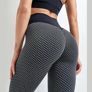 TikTok Legging - Dames - Butt Lifting - TikTok Broek - TikTok Yogapants - Grijs/Zwart - Maat Xl