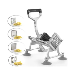 Aximo Frietsnijder - Patatsnijder Aluminium - Fritessnijder Professioneel - Inclusief Vier Rvs Messen - 43x16, 8x(H)29cm - Ook Voor Groentes