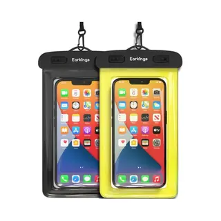 Waterdichte Telefoonhoesjes - Drybag Set Van 2 Stuks - Onderwater Hoesje Telefoon Voor Alle Telefoons - Waterdicht Telefoonhoesje Earkings - Zwart &