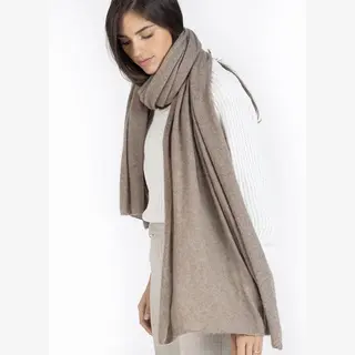 Pashmina Shine Cashmere & Merino Wol Blend Luxe Sjaal – Effen Taupe – Superzacht, Warm & Ademend – Premium Dames/Heren Sjaal