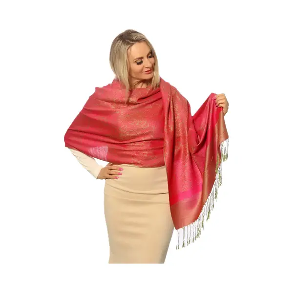 Pashmina Shine-Fuchsia Mint-Nieuw-Sjaal Dames-Moederdag-Cashmere-Zijde-Omslagdoek-Dames Sjaal Zomer-Sjaals-Sjaal-Sjaal Dames Lente-Cadeau Voor thumbnail