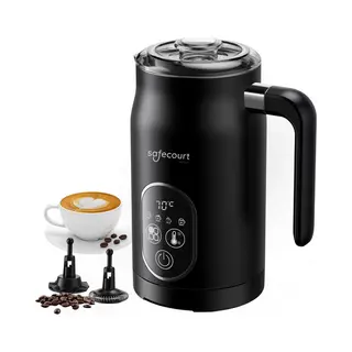 Safecourt Kitchen Milchaufschäumer - Elektrischer Milchaufschäumer - 4-in-1 - Schwarz