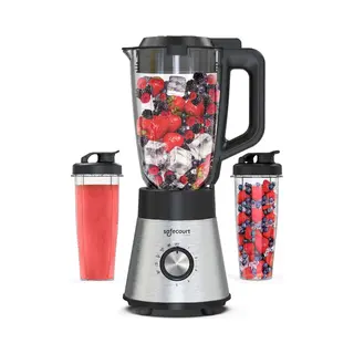 Safecourt Kitchen Blender - 1300W Smoothie Maker - 1, 5L Glas&2x 600ml To-Go Beker (2 Stuks)