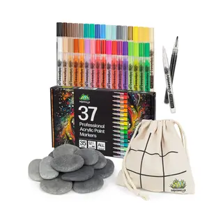 Diamond Hobbies Happy Stones Pakket - Stiften Voor Stenen Schilderen - 37 Stiften