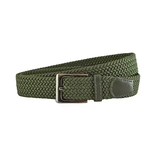Landley Elastische Riem Met Gevlochten Stretch Elastiek – Dames / Heren - Groen - Lengte Totaal 100 Cm / Riemmaat 85