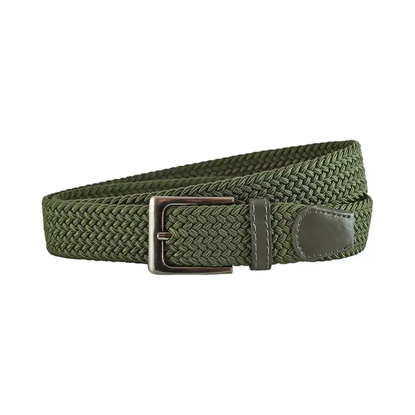 Landley Elastische Riem Met Gevlochten Stretch Elastiek – Dames / Heren - Groen - Lengte Totaal 100 Cm / Riemmaat 85 thumbnail