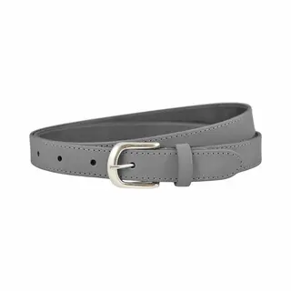 Landley Grijze Dames Riem Leer - Rondom Gestikt - Damesriem - Breedte 2, 5 Cm - Grijs - Lengte Totaal 110 Cm / Riemmaat 95