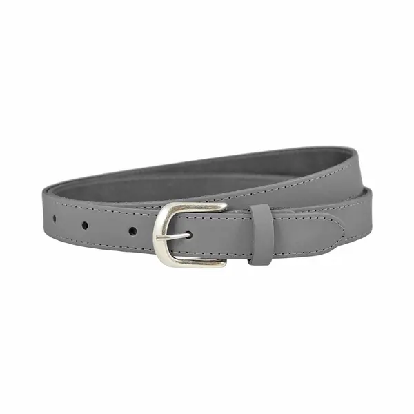 Landley Grijze Dames Riem Leer - Rondom Gestikt - Damesriem - Breedte 2, 5 Cm - Grijs - Lengte Totaal 110 Cm / Riemmaat 95 thumbnail