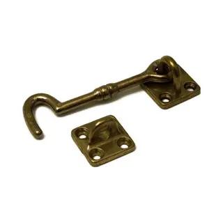 Kajuithaak - 3x Stuks - Messing - Gepolijst - 10 Cm - Windhaak - Deur- En Raamvastzetter