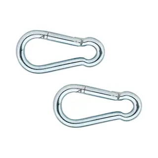 Karabijnhaken - 2x - Verzinkt Staal - 4 Cm - Karabijnhaak - Snaphooks/ Carabiners