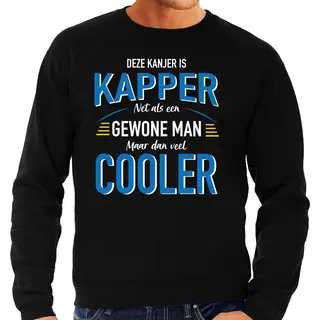 Bellatio Decorations Deze Kanjer Is Kapper Net Als Een Gewone Man Maar Dan Veel Cooler Sweater Zwart Voor Heren - Cadeau Trui - Vaderdag Kado S