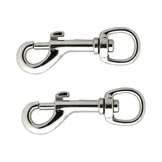 Musketonhaak - 2x Stuks - Vernikkeld - 9, 7 X 2, 5 Cm - Hondenlijnhaak