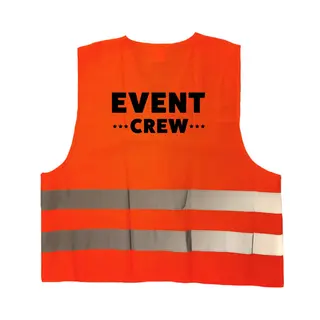 Bellatio Decorations Event Crew Vest / Hesje Oranje Met Reflecterende Strepen Voor Volwassenen - Personeel - Veiligheidshesjes / Veiligheidsvesten