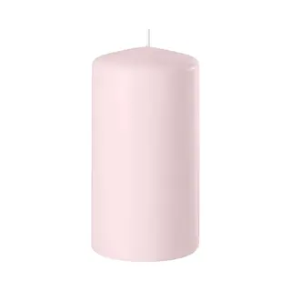 Enlightening Candles Cilinderkaars/stompkaars - Lichtroze - D6 X H15 Cm - 58 Branduren - Dikke Kaarsen - Voor Kandelaar Of Plateau