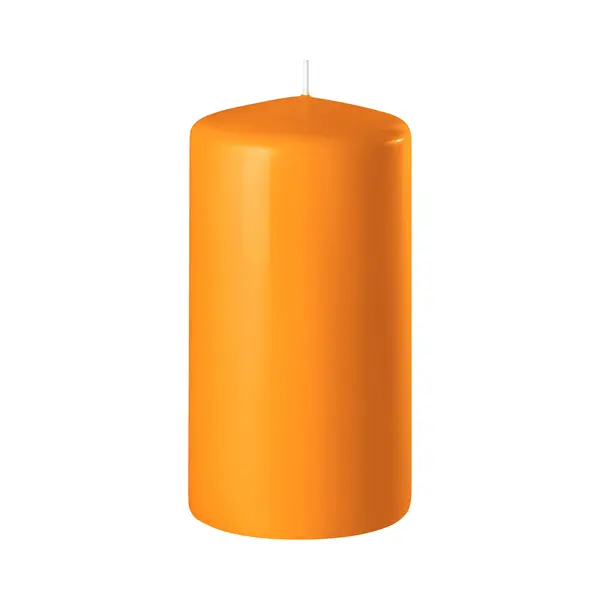 Enlightening Candles Cilinderkaars/stompkaars - Oranje - D6 X H15 Cm - 58 Branduren - Dikke Kaarsen - Voor Kandelaar Of Plateau thumbnail